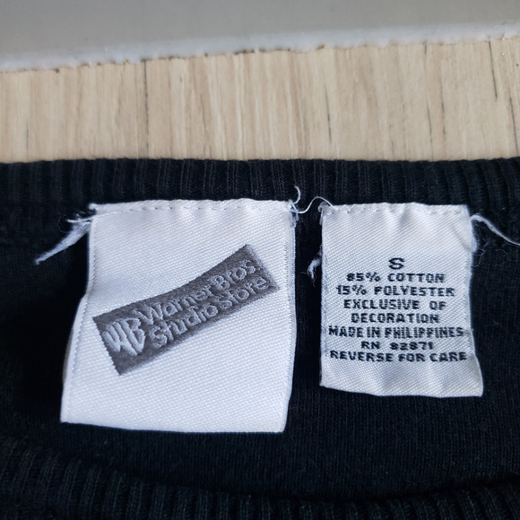 Looney Tunes Crewneck Sweatshirt Womens S Black Bugs Daffy Taz Tweety Embroidery - Picture 4 of 6